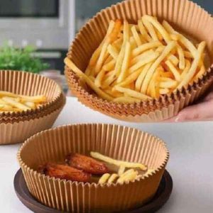 کاغذ روغنی هواپز گرد و مربع با کیفیت بالا، نچسب و مقاوم در برابر حرارت. مناسب Air Fryer، توستر و فر؛ کاهش مصرف روغن، صرفه‌جویی در آب و شست‌وشوی آسان. ارسال به اصفهان و سراسر کشور